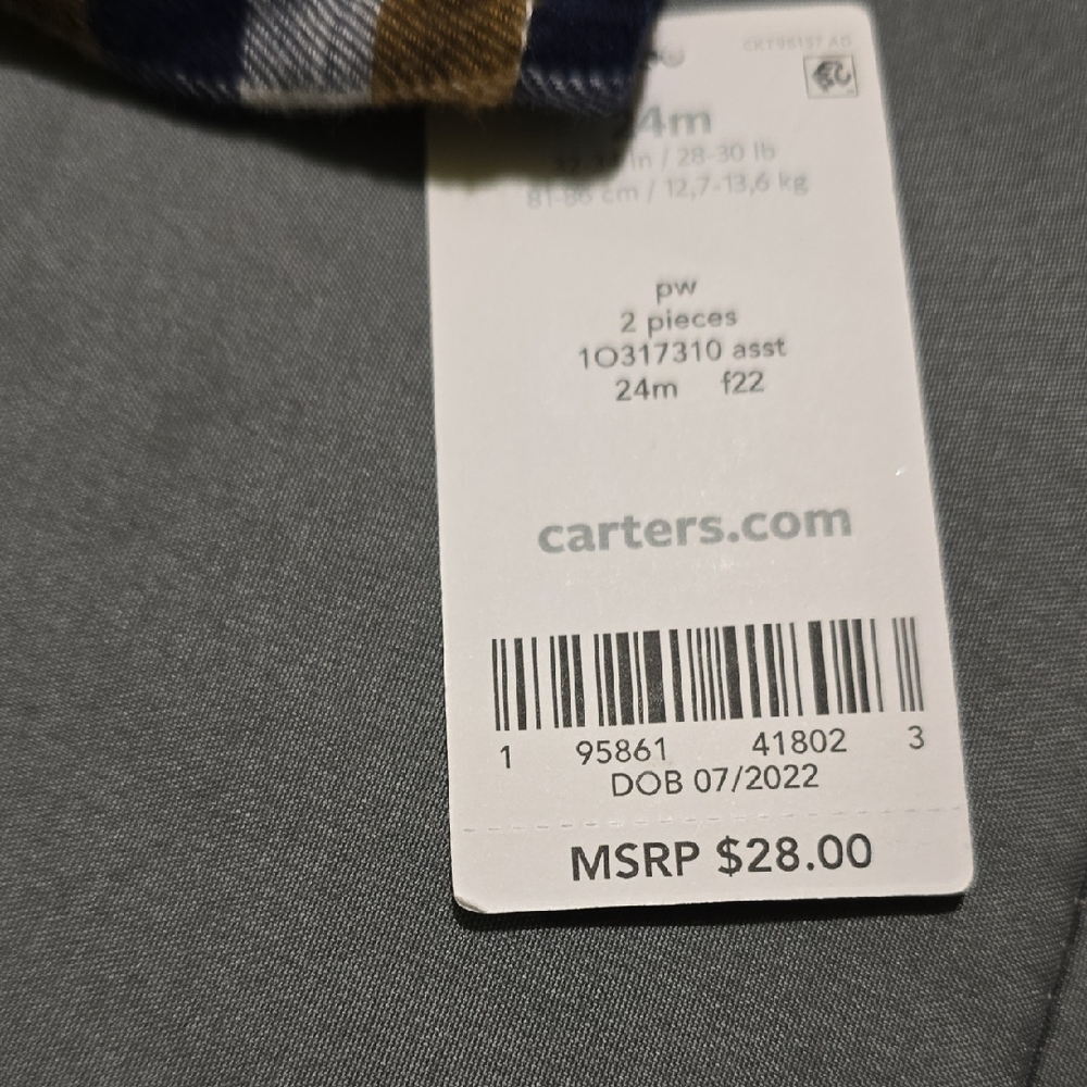 Carter's Gray and Plaid Outfit Set